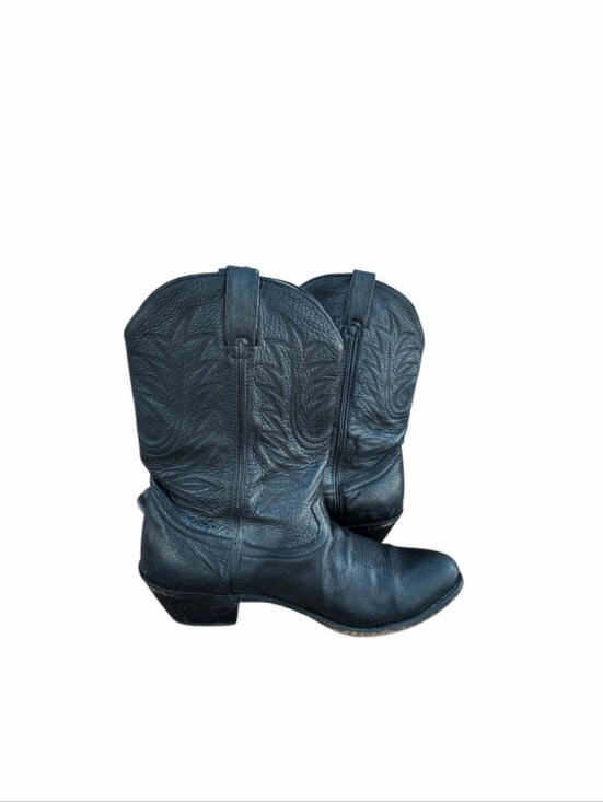 Durango Black Leather Pull On Cowboy Western Ranch Horse Riding Barn Boot Men 10 main image 4